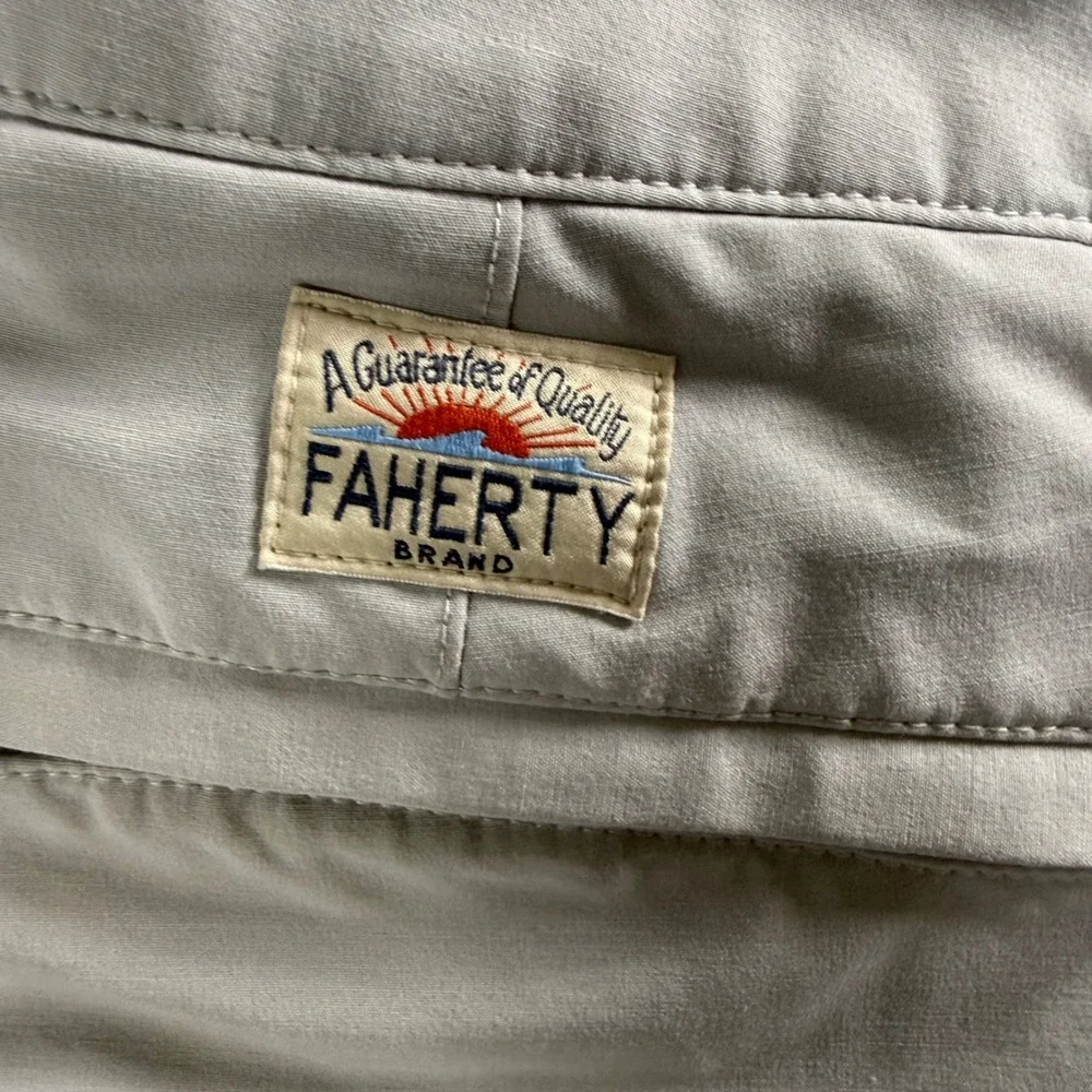 Faherty All Day Shorts Mens 35/36 Gray Hybrid Stretch Boardshorts MSC0012